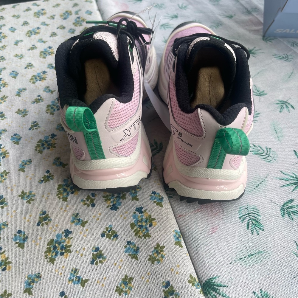 Salomon Pink and Green Women's Trail Running Shoes - Picture 7 of 8